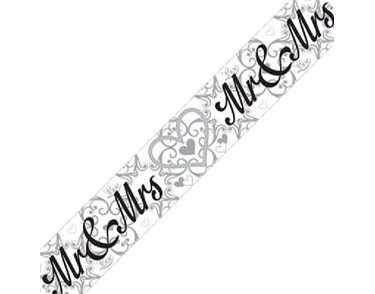 9FT MR & MRS METALLIC BANNER