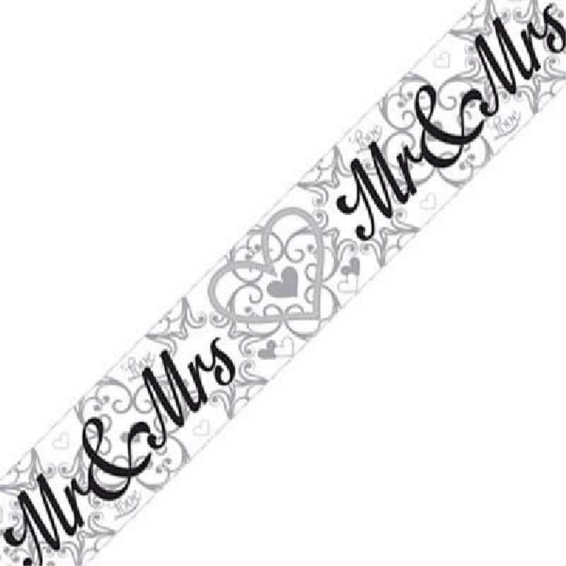 9FT MR & MRS METALLIC BANNER