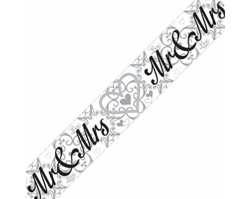 9FT MR & MRS METALLIC BANNER