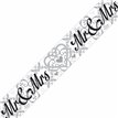 9FT MR & MRS METALLIC BANNER