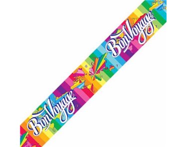 9FT BON VOYAGE METALLIC BANNER