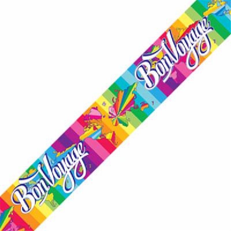 9FT BON VOYAGE METALLIC BANNER
