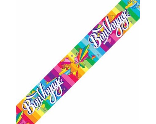 9FT BON VOYAGE METALLIC BANNER