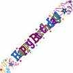 9FT B/DAY RIBBON & STARS BANNER