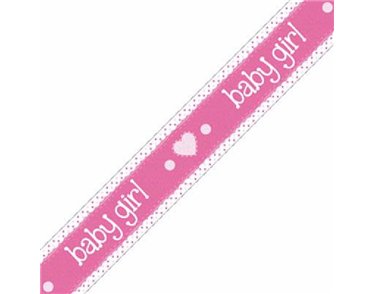9FT ITS A GIRL PASTEL HEART BANNER
