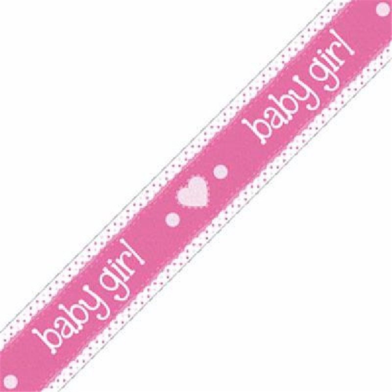 9FT ITS A GIRL PASTEL HEART BANNER