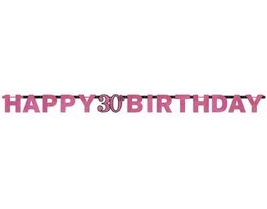 30TH PINK SPARKLES LETTER BANNER
