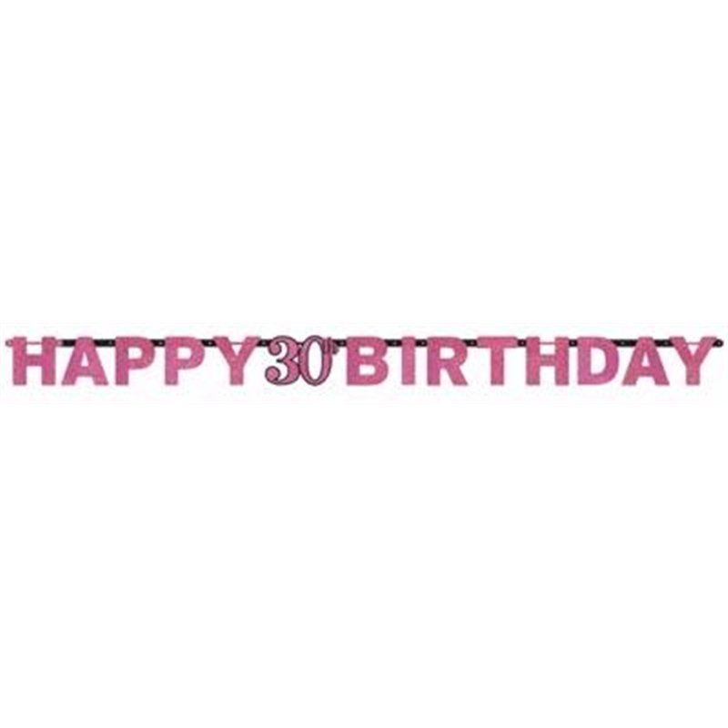 30TH PINK SPARKLES LETTER BANNER
