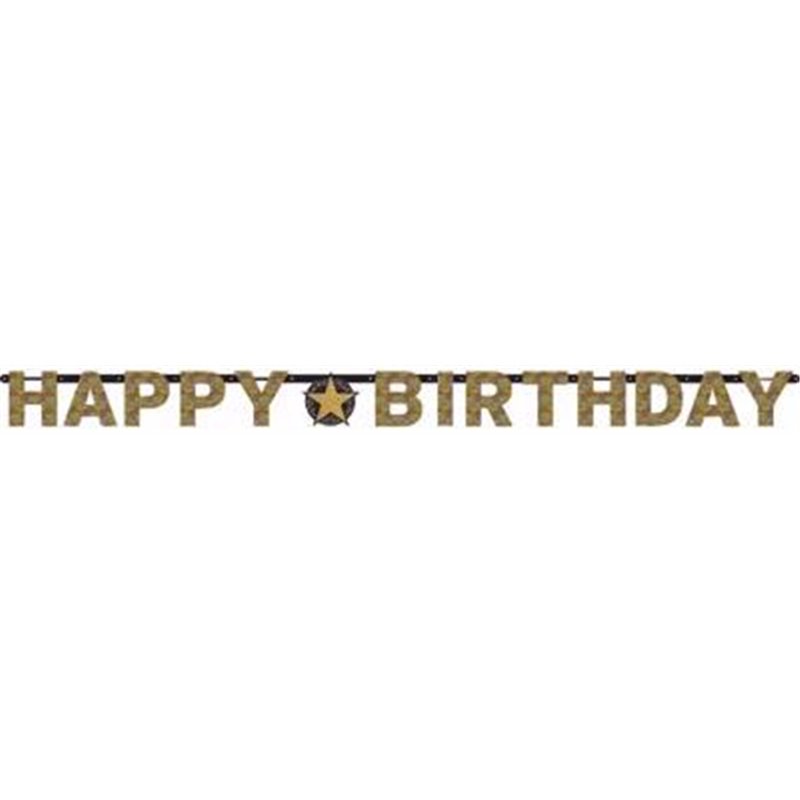 B/DAY GOLD SPARKLES LETTER BANNER