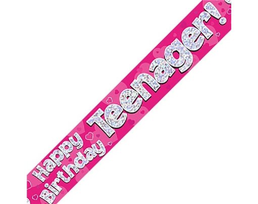 9FT BANNER TEENAGER PINK