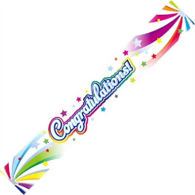 9FT CONGRATULATIONS SWIRL BANNER