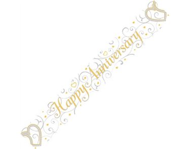 9FT HAPPY ANNIVERSARY HEARTS BANNER