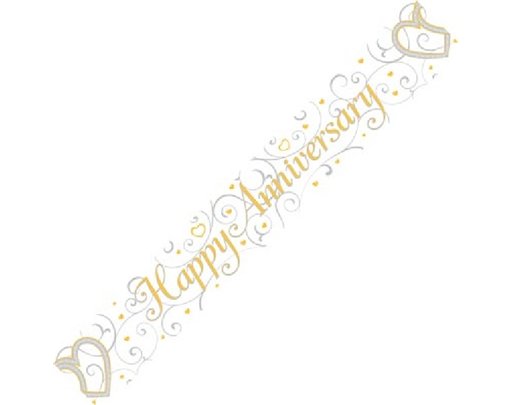 9FT HAPPY ANNIVERSARY HEARTS BANNER