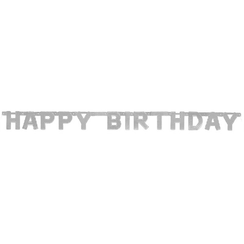 HAPPY B/DAY SILVER DELUXE JOINTED BANNER