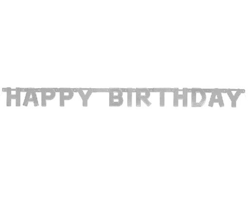 HAPPY B/DAY SILVER DELUXE JOINTED BANNER