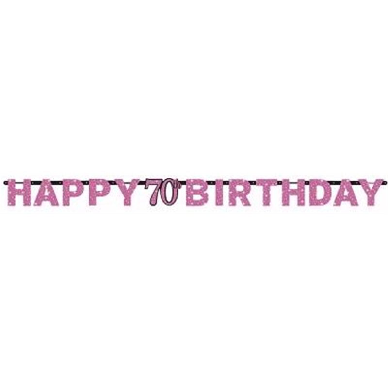 70TH PINK SPARKLES LETTER BANNER
