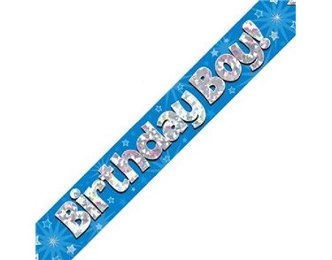 9FT B/DAY BOY BLUE HOLO BANNER