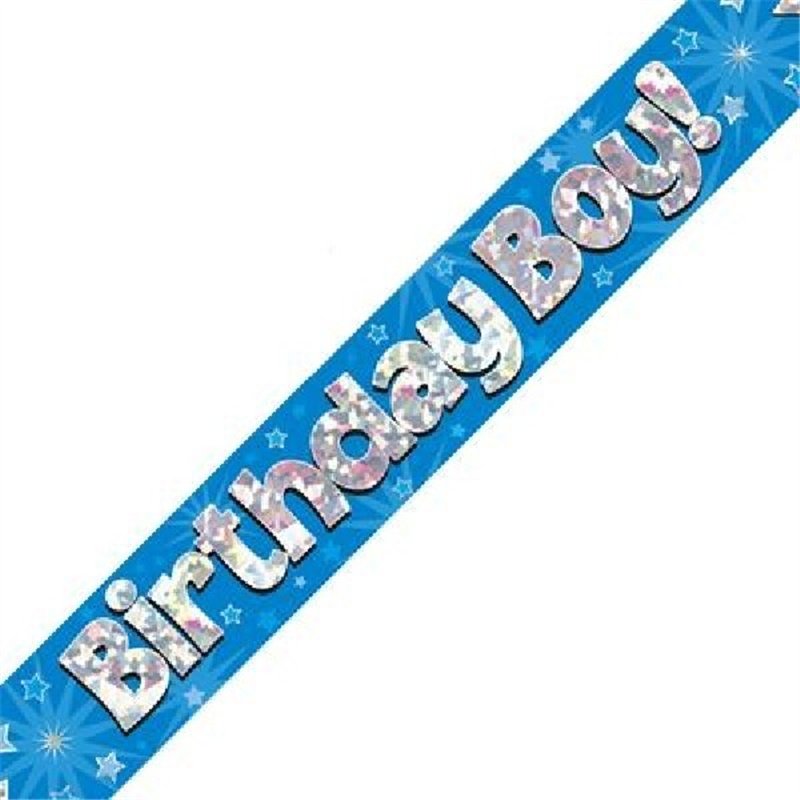 9FT B/DAY BOY BLUE HOLO BANNER