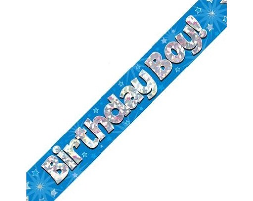 9FT B/DAY BOY BLUE HOLO BANNER