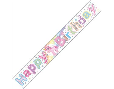 HAPPY BIRTHDAY UNICORN BANNER WALL BANNERS