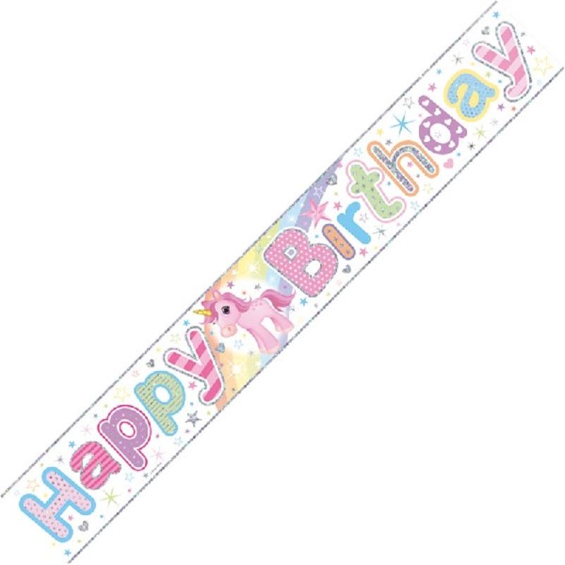 HAPPY BIRTHDAY UNICORN BANNER WALL BANNERS