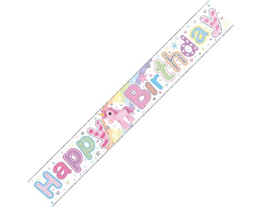 HAPPY BIRTHDAY UNICORN BANNER WALL BANNERS