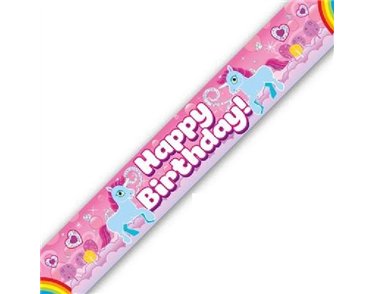 9FT RAINBOW UNICORN HOLO BANNER