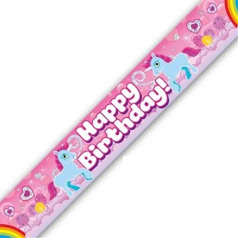 9FT RAINBOW UNICORN HOLO BANNER