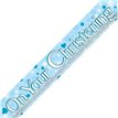9FT BLUE DOTS CHRISTENING BANNER