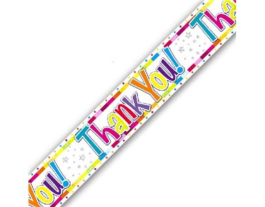 9FT BRIGHT THANK YOU HOLOGRAPHIC BANNER