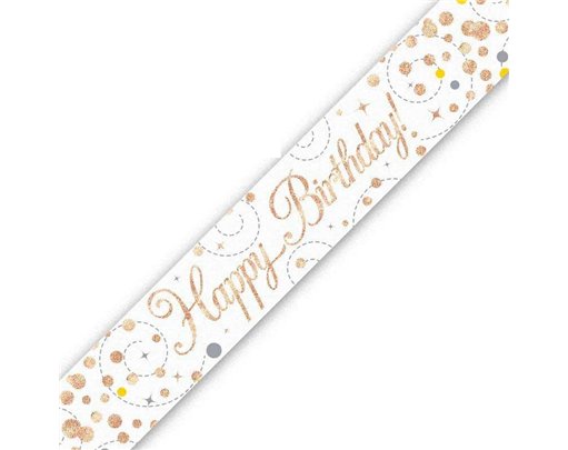 9FT  ROSE GOLD HAPPY B/DAY BANNER