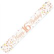 9FT WHITE & ROSE GOLD 16TH BANNER
