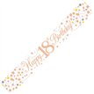 9FT WHITE & ROSE GOLD 18TH BANNER