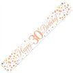 9FT WHITE & ROSE GOLD 30TH BANNER