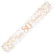 9FT WHITE & ROSE GOLD 80TH BANNER