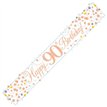 9FT WHITE & ROSE GOLD 90TH BANNER