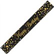 9FT BLACK & GOLD HAPPY B/DAY BANNER