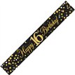 9FT BLACK & GOLD 16TH BANNER