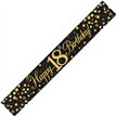 9FT BLACK & GOLD 18TH BANNER