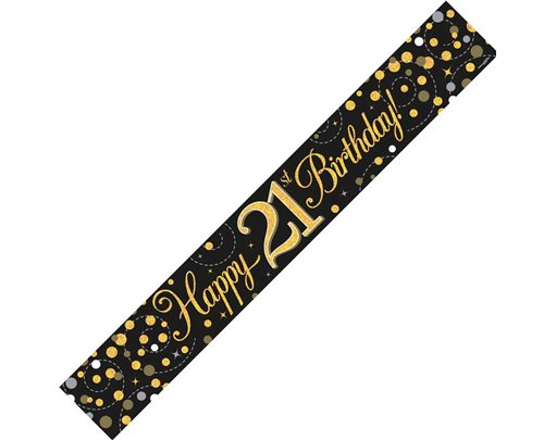 9FT BLACK & GOLD 21ST BANNER