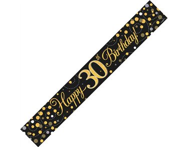9FT BLACK & GOLD 30TH BANNER