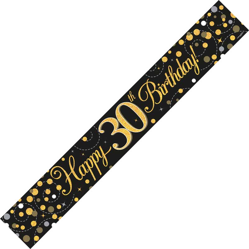 9FT BLACK & GOLD 30TH BANNER