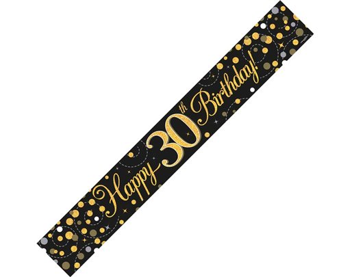 9FT BLACK & GOLD 30TH BANNER