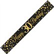 9FT BLACK & GOLD 30TH BANNER