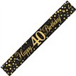 9FT BLACK & GOLD 40TH BANNER