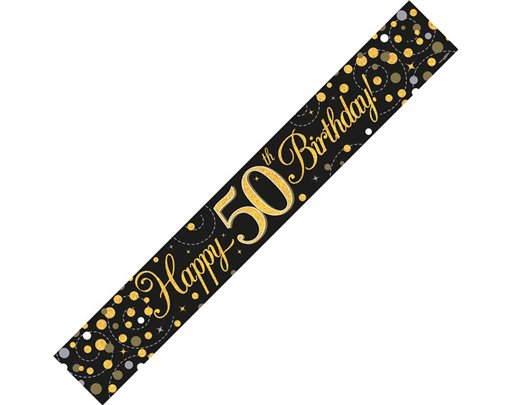 9FT BLACK & GOLD 50TH BANNER