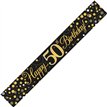 9FT BLACK & GOLD 50TH BANNER