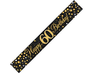9FT BLACK & GOLD 60TH BANNER