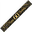 9FT BLACK & GOLD 60TH BANNER