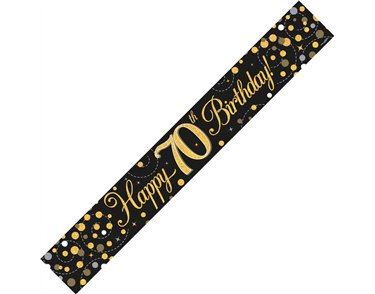 9FT BLACK & GOLD 70TH BANNER